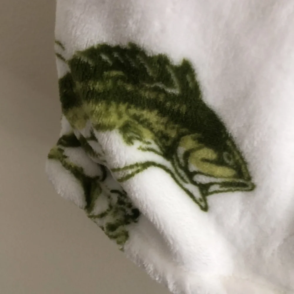 Eddie Bauer Multicolor Nature FISHING Print Plush Throw